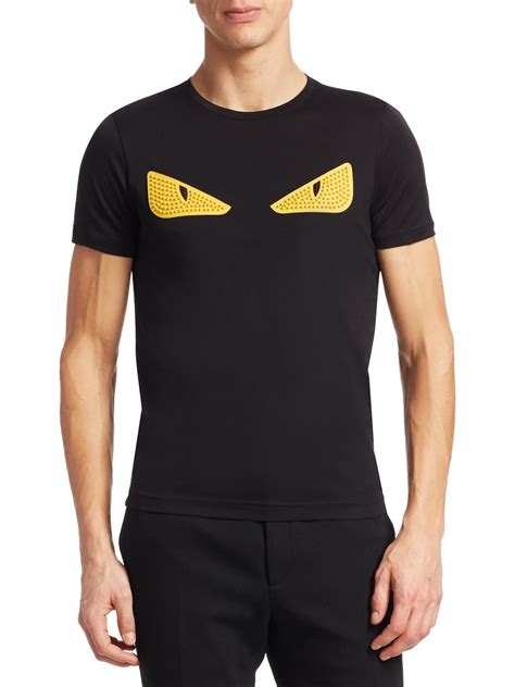 black fendi eye t shirt|fendi embroidered t shirt.